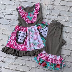 Boutique Girls Ruffle 4pc Outfit